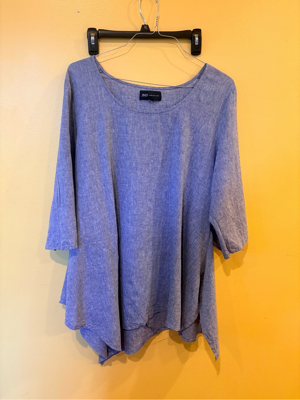 Blue Linen-Blend Swing Top JNY XL